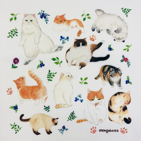 長袖Tシャツ☆ボタニカル猫
