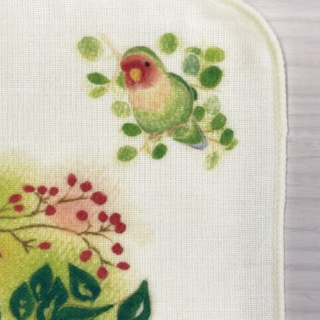 ハンカチ☆インコの森