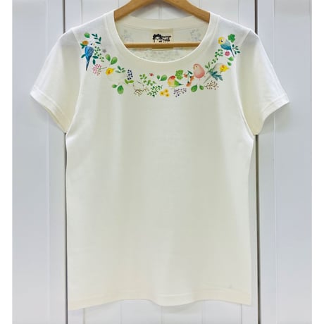レディースTシャツ☆小鳥のリース