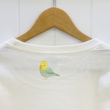 レディースTシャツ☆ボタニカルことりシリーズ☆ラベンダーとセキセイ