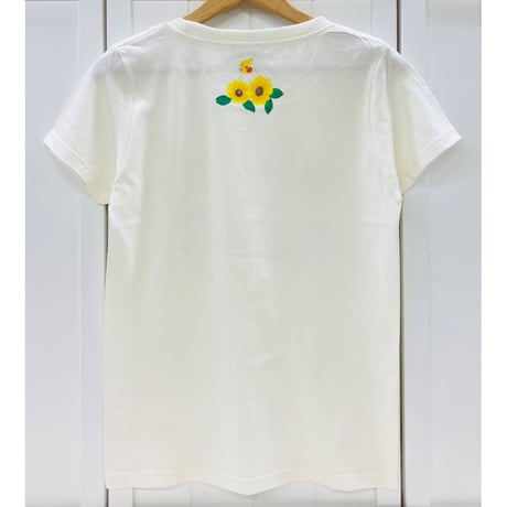 レディースTシャツ☆向日葵とオカメ