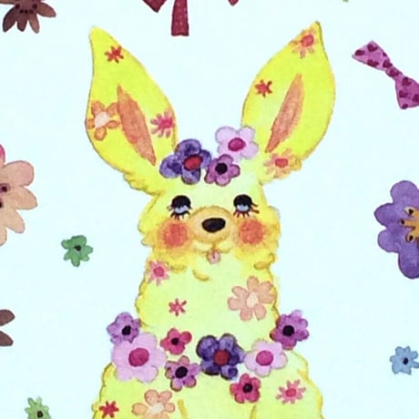 ポストカード☆お花のカンガルー