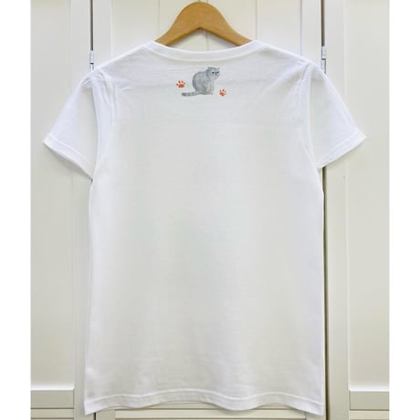 レディースTシャツ☆ちゃぶ台と猫
