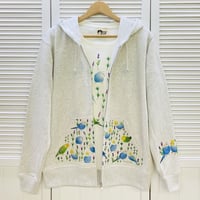 ジップパーカー☆ボタニカルシリーズ☆ラベンダーとセキセイ
