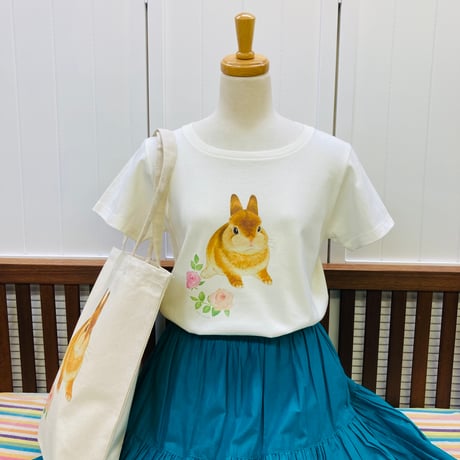 レディースTシャツ☆フラワーネコ