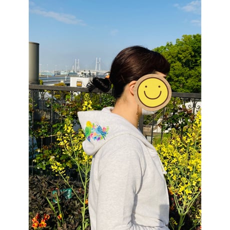 ジップパーカー☆ボタニカルシリーズ☆ラベンダーとセキセイ