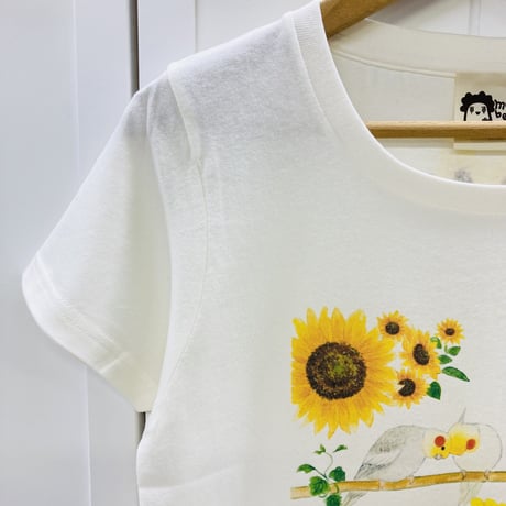 レディースTシャツ☆向日葵とオカメ