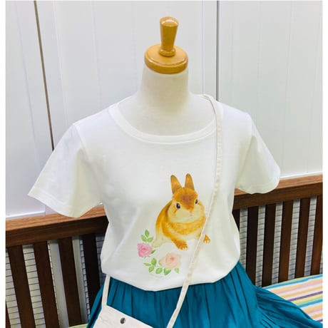 レディースTシャツ☆向日葵とオカメ