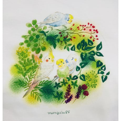 レディースTシャツ☆インコの森