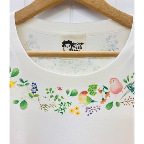 レディースTシャツ☆小鳥のリース