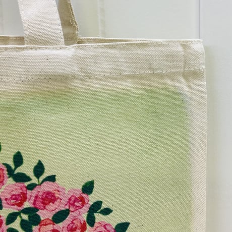 キャンバストートバックM☆薔薇リースとセキセイ