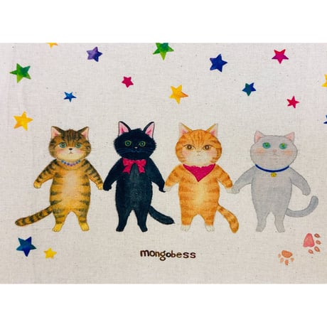 お買い物袋☆4匹のネコ
