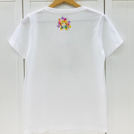 レディースTシャツ☆フラワーネコ