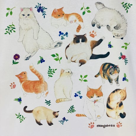 ビックTシャツ☆ボタニカル猫