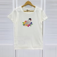 レディースTシャツ☆フラワーシリーズ☆文鳥さん