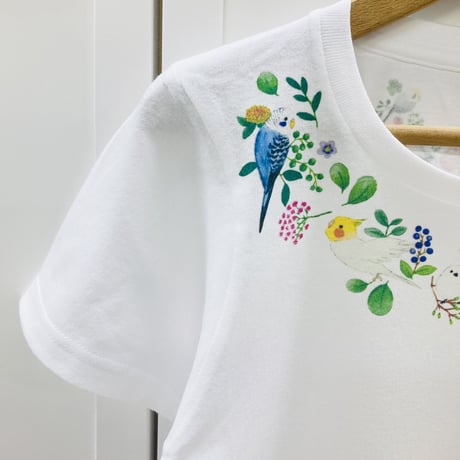 レディースTシャツ☆小鳥のリース