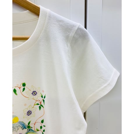 レディースTシャツ☆クレマチスとセキセイ