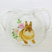 ミニ巾着☆薔薇とうさぎ