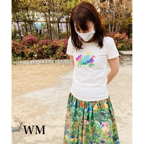 レディースTシャツ☆フラワーシリーズ☆シマエナガちゃん