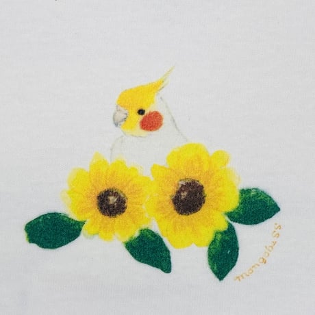 レディースTシャツ☆向日葵とオカメ
