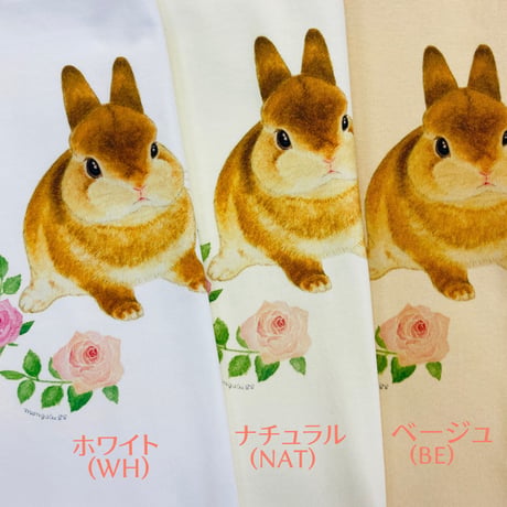 レディースTシャツ☆薔薇とうさぎ