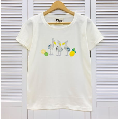 レディースTシャツ☆フルーツ&ハシビロコウ