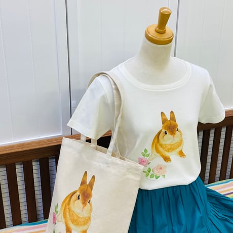 レディースTシャツ☆クレマチスとセキセイ
