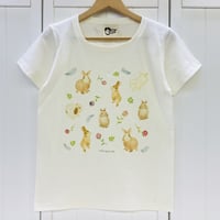 レディースTシャツ☆ボタニカルウサギ（総柄）