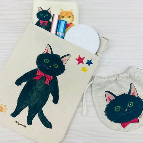 ミニ巾着☆4匹の猫