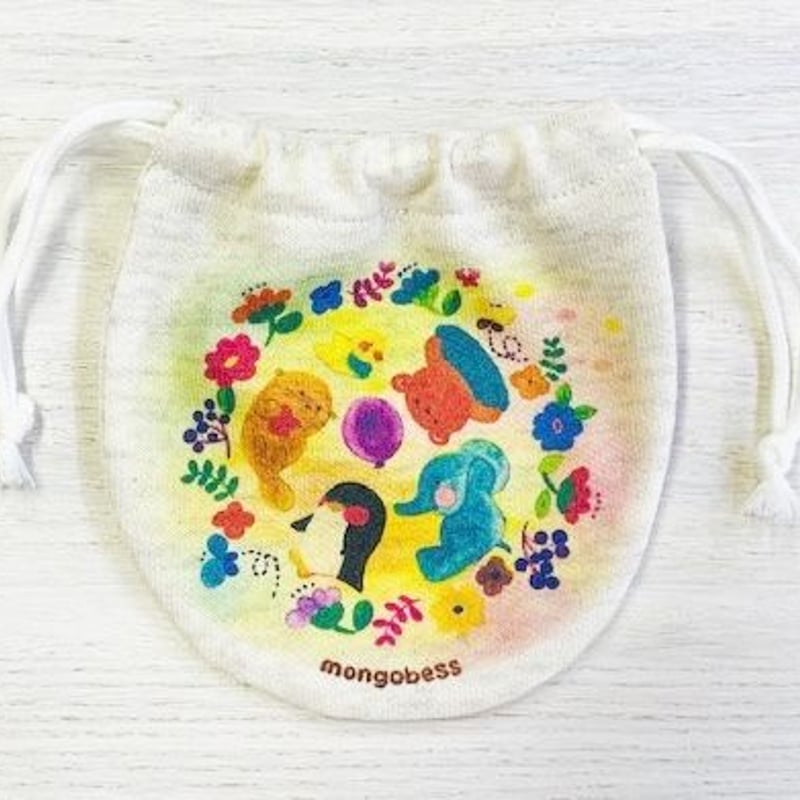 モンゴベス×アルバムえほん☆コラボアイテム☆ミニ巾着【アニマル