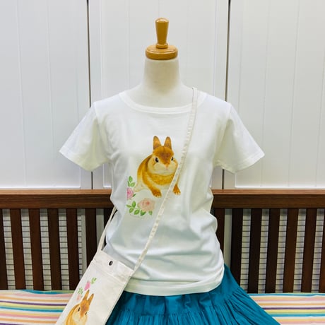 レディースTシャツ☆ラウンドことりパラダイス