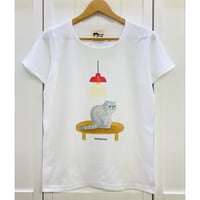 レディースTシャツ☆ちゃぶ台と猫