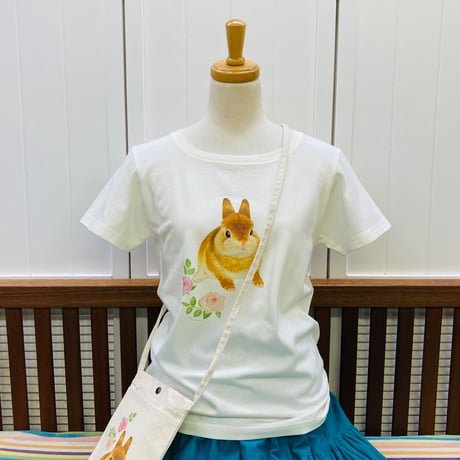 レディースTシャツ☆クレマチスとセキセイ