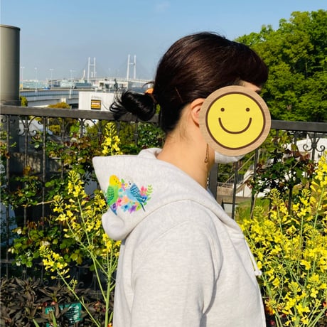 ジップパーカー☆ボタニカル猫ちゃん