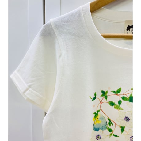 レディースTシャツ☆クレマチスとセキセイ