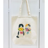 キャンバストートバックM☆花束猫