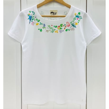 レディースTシャツ☆小鳥のリース