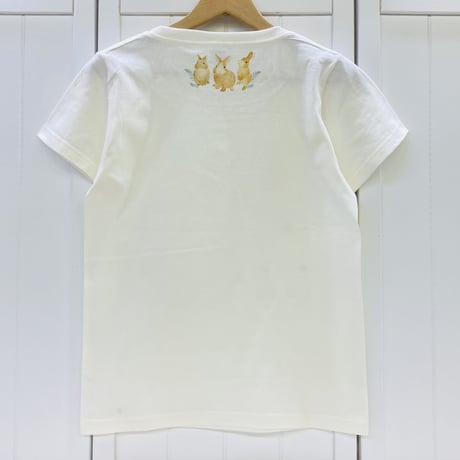 レディースTシャツ☆ボタニカルウサギ（総柄）