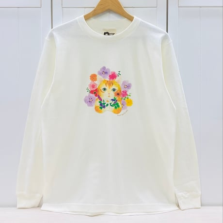 長袖Tシャツ☆フラワーネコ