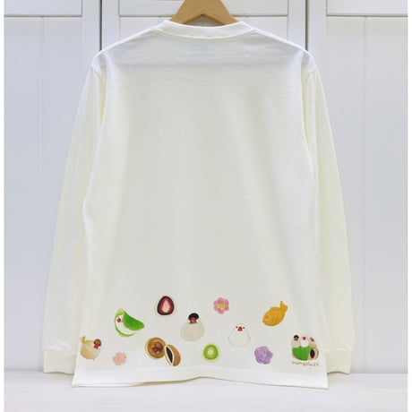 長袖Tシャツ☆和菓子と文鳥