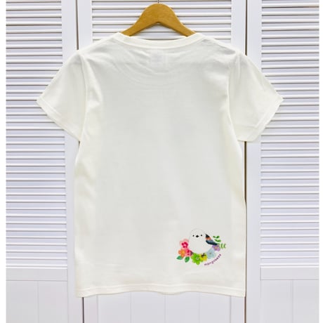 レディースTシャツ☆フラワーシリーズ☆シマエナガちゃん