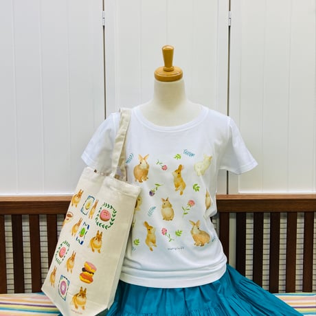 レディースTシャツ☆花束猫