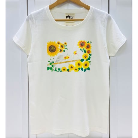 レディースTシャツ☆向日葵とオカメ