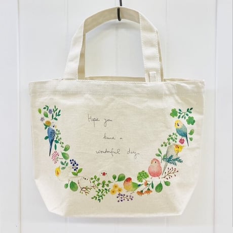 ランチトート☆小鳥のリース