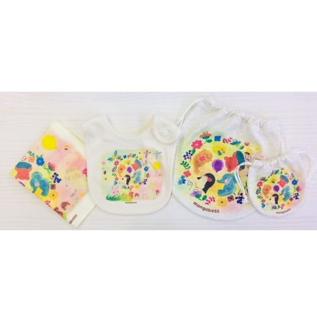 モンゴベス×アルバムえほん☆コラボアイテム☆ミニ巾着【アニマルリース】