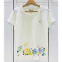 レディースTシャツ☆ラウンドことりパラダイス