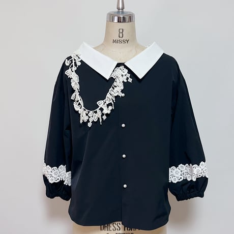 ANANAS 2way クレリックレースブラウス