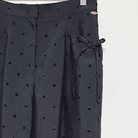 ANANAS ドットジャカード リボンポケット ワイドパンツ