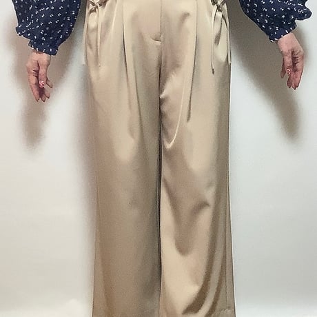 ANANAS ツイル リボンポケット ワイドパンツ