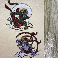 刺繍色紙 風神雷神 セット売り 風神雷神・金×白房・長さ105cm | 十字屋刺繍有限会社 腕守り販売